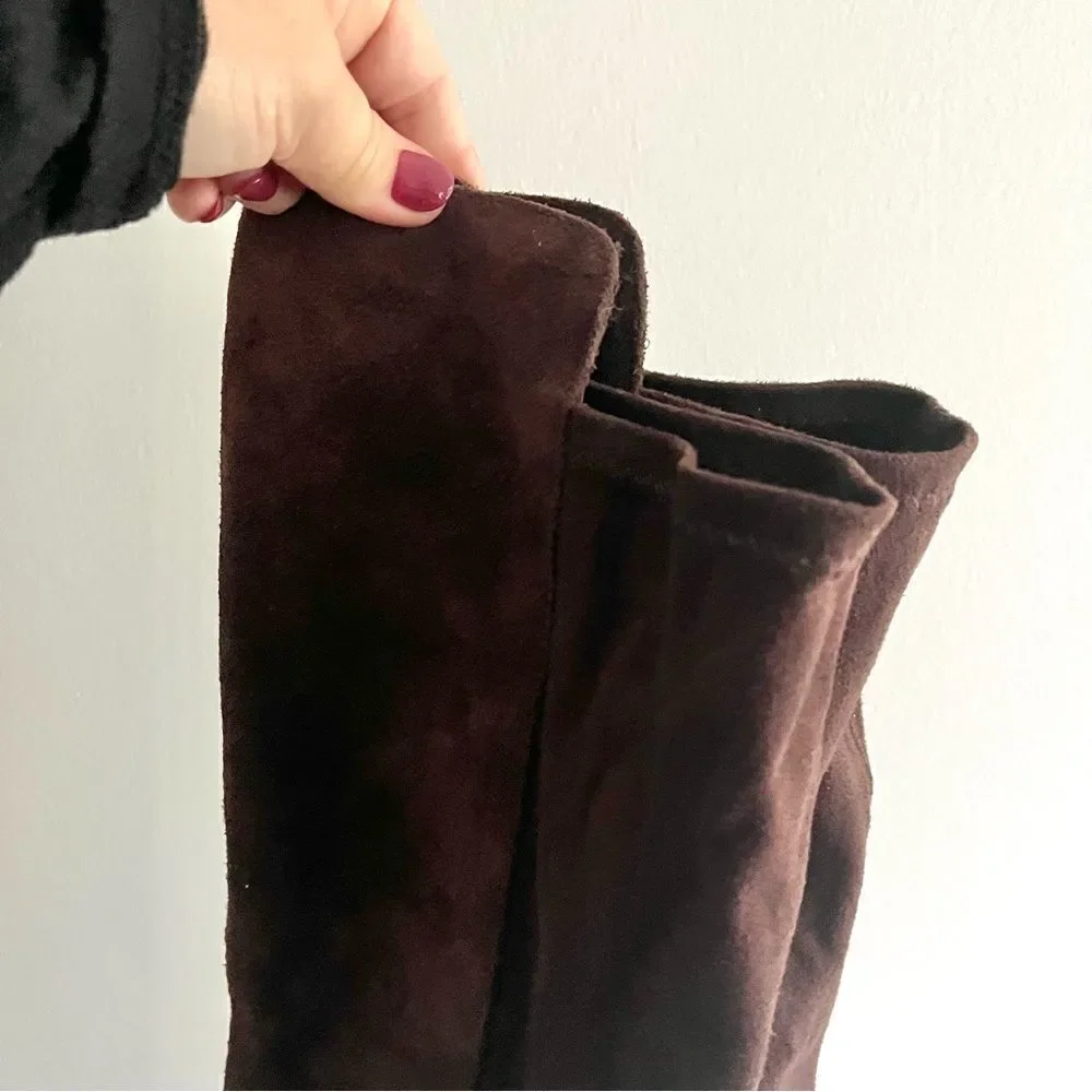Lucky Brand Calypso Suede Over The Knee Boots in Chocolate Brown NWOB